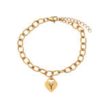 Schakelarmband Hart met 1 Initiaal goud