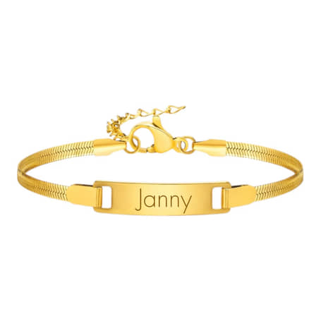 Charlery Gladde Armband met Naam goud
