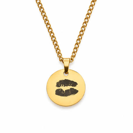 Charlery Heren Ketting met Kus Afdruk goud