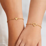 Moeder Dochter Armbanden Set met Hartje