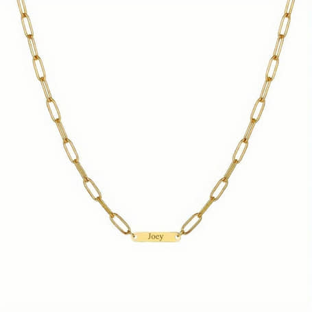 Charlery Schakelketting met 1 Naam goud
