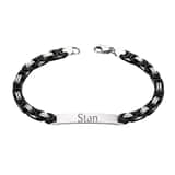 Heren Armband met Gravering Zwart