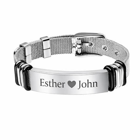 Heren Armband met Gravure zilver