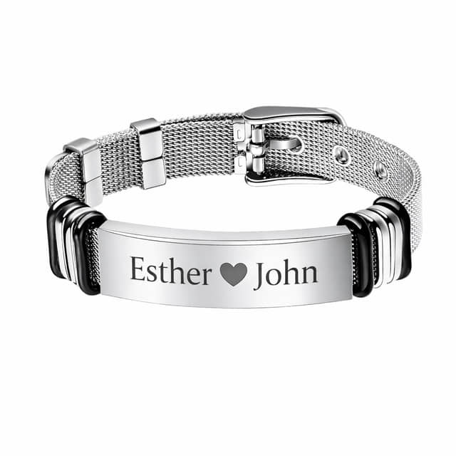 Heren Armband met Gravure zilver
