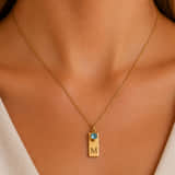 Charlery Geboortesteen Initiaal Ketting