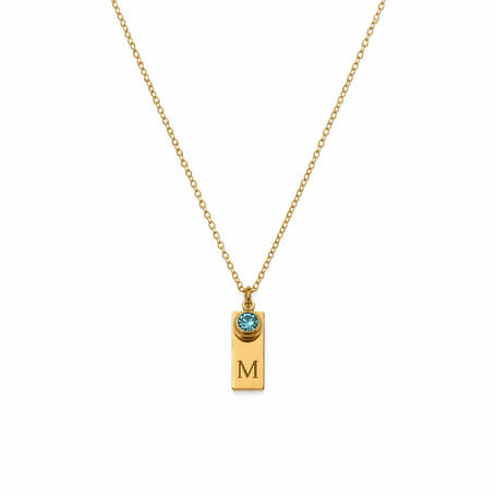 Charlery Geboortesteen Initiaal Ketting goud