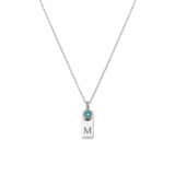 Charlery Geboortesteen Initiaal Ketting zilver