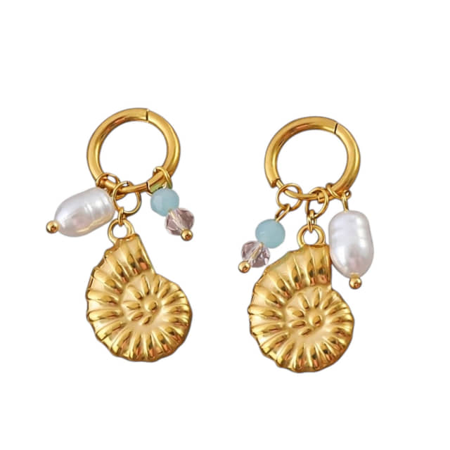 Golden Shell Hoops