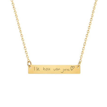 Charlery Ketting Bar met Eigen Handschrift goud