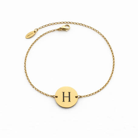 Charlery Munt Armband met 1 Initiaal goud