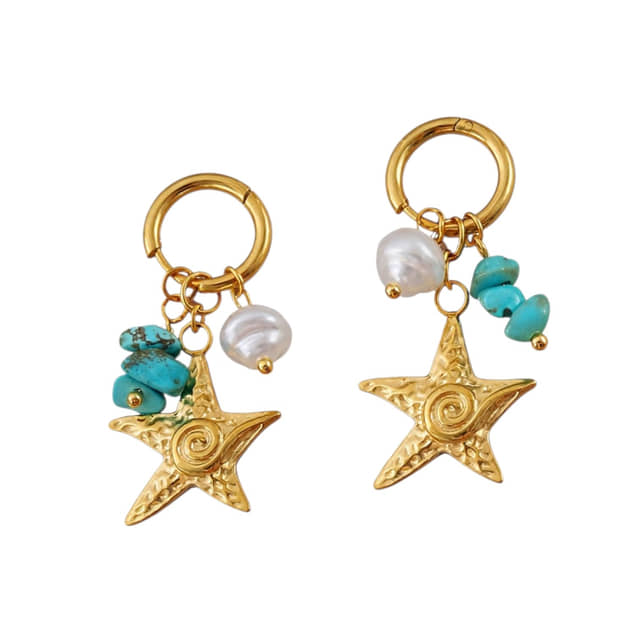 Oorbellen Turquoise Star
