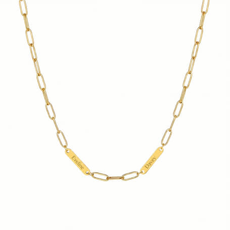 Charlery Schakelketting met 2 Namen goud