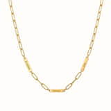Charlery Schakelketting met 3 Namen goud