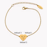 Volgorde 3 Initialen Hart Armbanden