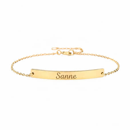 Charlery Armband Bar met Naam goud