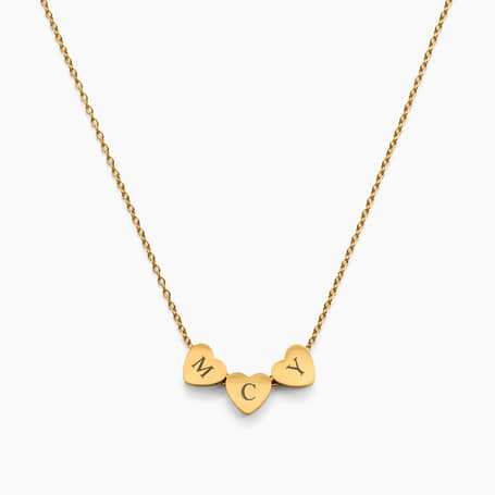 Charlery Ketting met Hartjes en Initialen goud