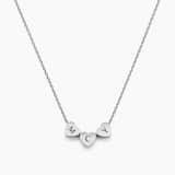 Charlery Ketting met Hartjes en Initialen zilver