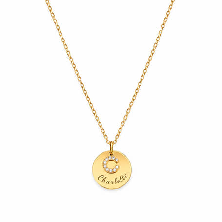 Naam Ketting met Zirkonia Initiaal