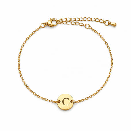 Charlery Minimalistische Initiaal Armband goud