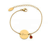 Charlery Armband met Naam en Geboortesteen goud