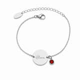 Charlery Naam Armband met Geboortesteen zilver