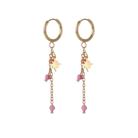 Oorbellen Sunset Star Roze