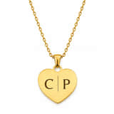 Charlery Hart Ketting met 2 Initialen goud