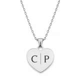 Charlery Hart Ketting met 2 Initialen zilver