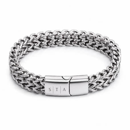 Charlery Heren Armband met 3 Initialen zilver
