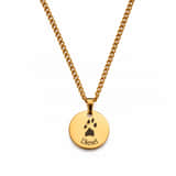 Charlery Heren Ketting Hondenpoot met Naam goud