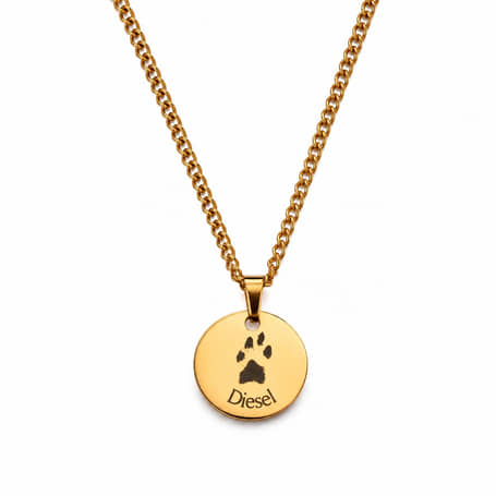 Charlery Heren Ketting Hondenpoot met Naam goud