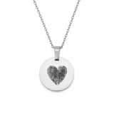 Charlery Ketting 2 Vingerafdrukken Hart zilver