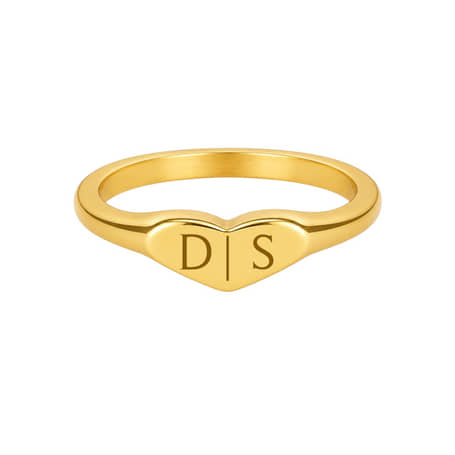 Charlery Ring Hart 2 Initialen