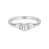 Charlery Ring Hart 2 Initialen zilver