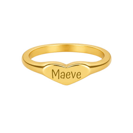 Ring Hart met Naam goud