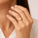 Charlery Ring Zirkonia met Initiaal goud