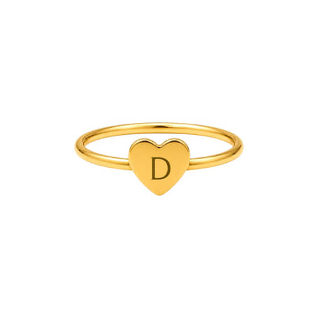 Charlery Ring met Initiaal Hart goud