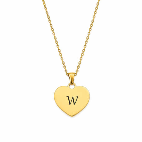 Hart Ketting met 1 Initiaal goud