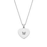 Hart Ketting met 1 Initiaal zilver