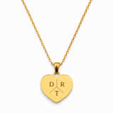 Hart Ketting met 3 Initialen goud