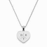 Hart Ketting met 3 Initialen zilver