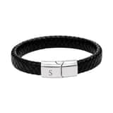 Heren Gevlochten Armband met 1 Initiaal zilver