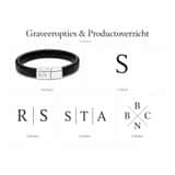 Heren Gevlochten Armband met Initialen volgorde