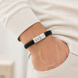Heren Gevlochten Armband met Initialen zilver