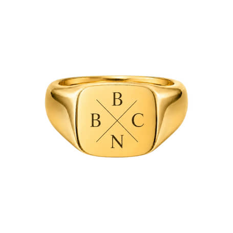 Heren Zegelring met Initialen goud