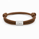 Touw Armband met Namen of Initialen bruin