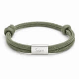 Touw Armband met Namen of Initialen groen zilver