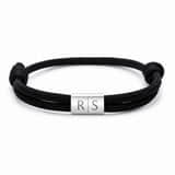 Touw Armband met Namen of Initialen zwart