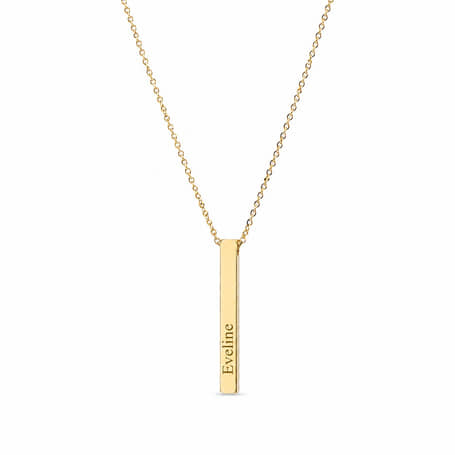 Charlery Dames Ketting 3D Staaf - goud
