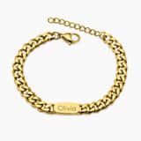Charlery Graveerbare Heren Armband met Naam of Initialen goud 1